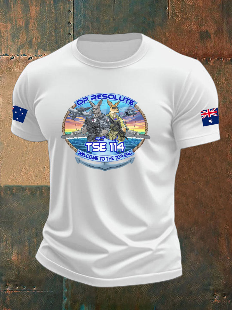 Men's Australia Veteran imitation cotton short-sleeved T-shirt
