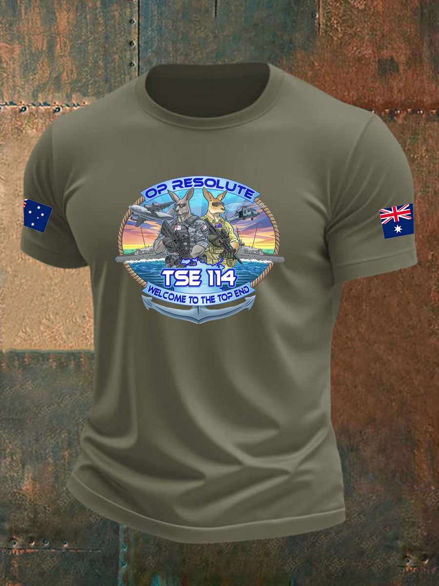 Men's Australia Veteran imitation cotton short-sleeved T-shirt