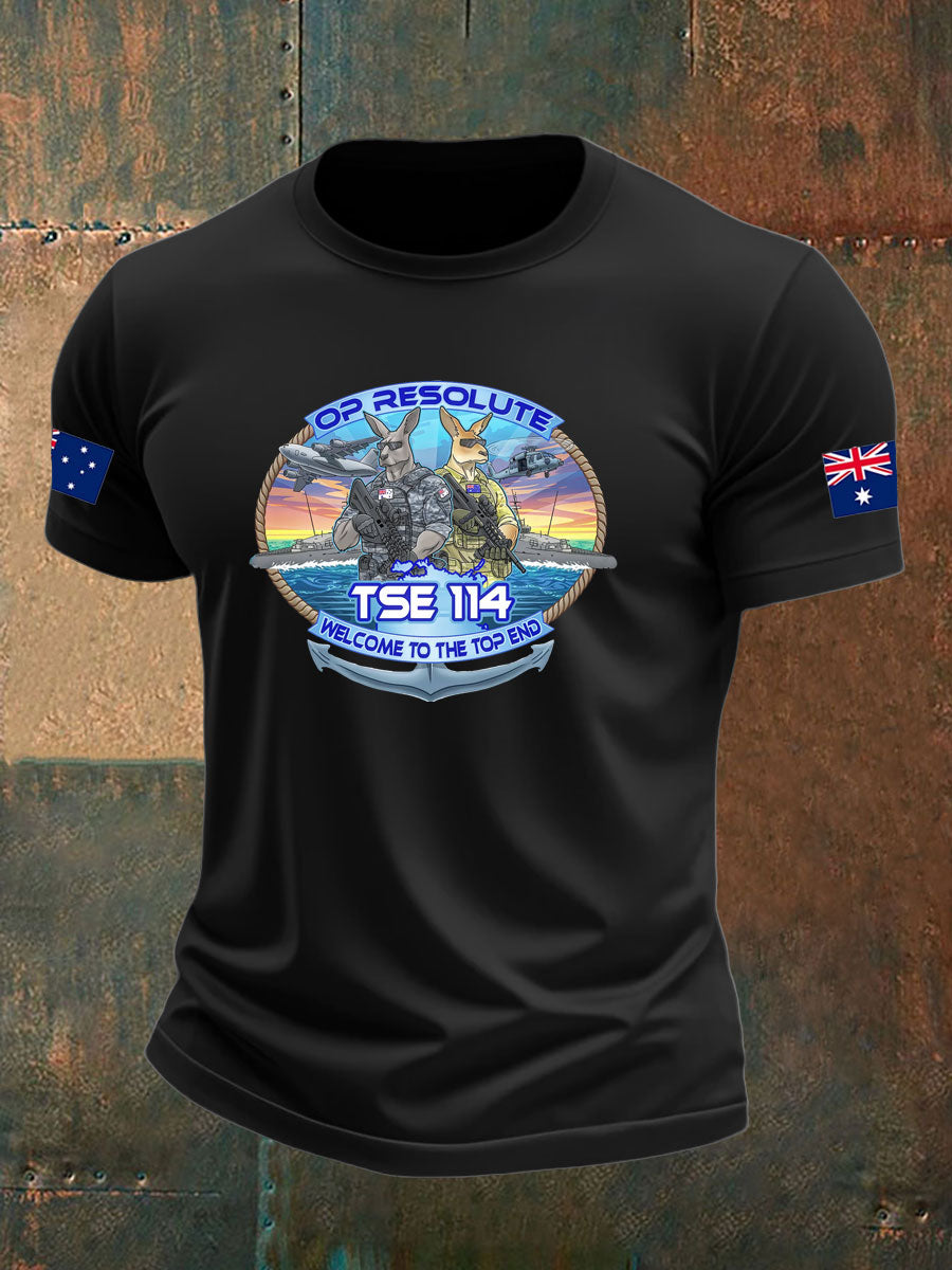 Men's Australia Veteran imitation cotton short-sleeved T-shirt