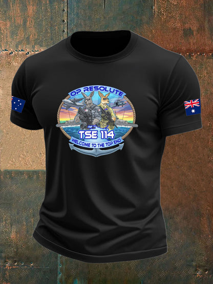 Men's Australia Veteran imitation cotton short-sleeved T-shirt