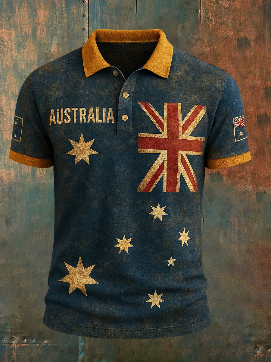 Men's Vintage Australian Casual Polo Shirt
