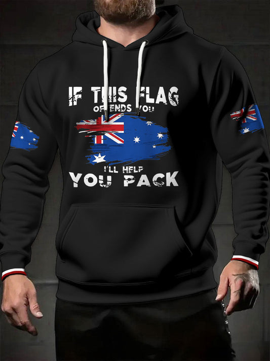 Men's AU Flag I'll Help You Pack Printed Hoodie