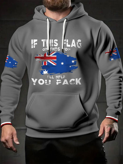 Men's AU Flag I'll Help You Pack Printed Hoodie