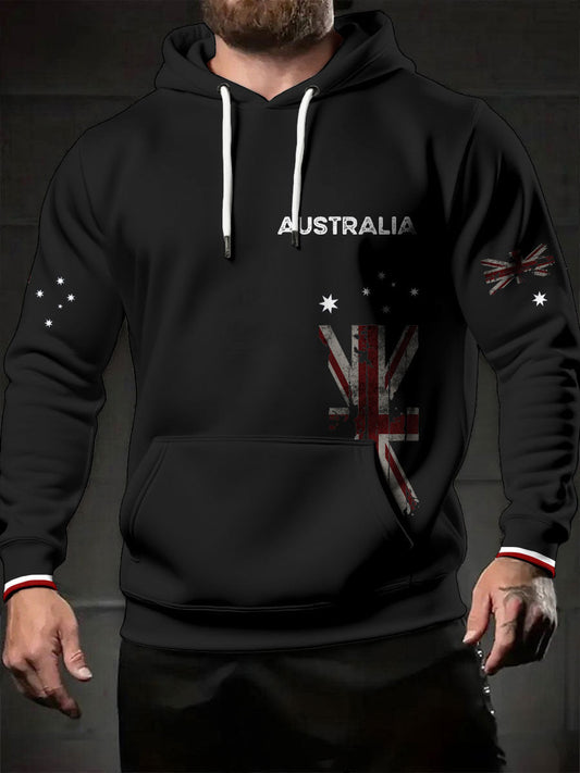 Men's AU Flag Printed Hoodie