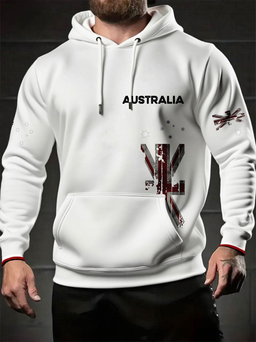 Men's AU Flag Printed Hoodie