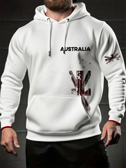 Men's AU Flag Printed Hoodie