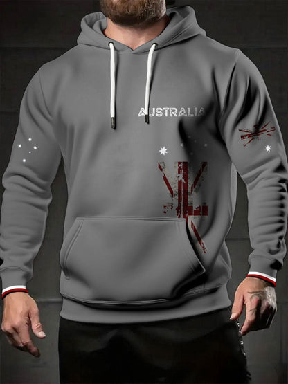 Men's AU Flag Printed Hoodie