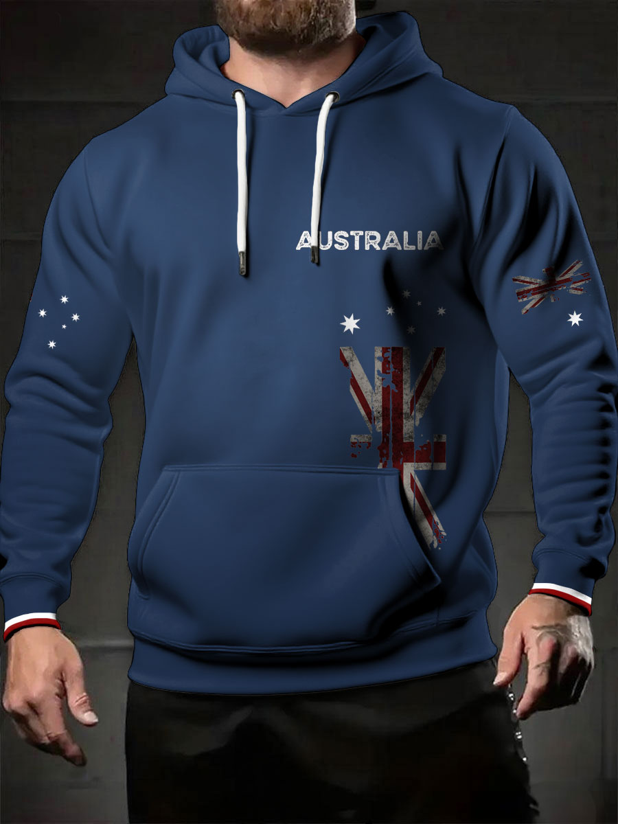 Men's AU Flag Printed Hoodie