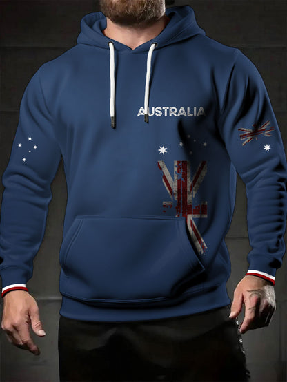 Men's AU Flag Printed Hoodie