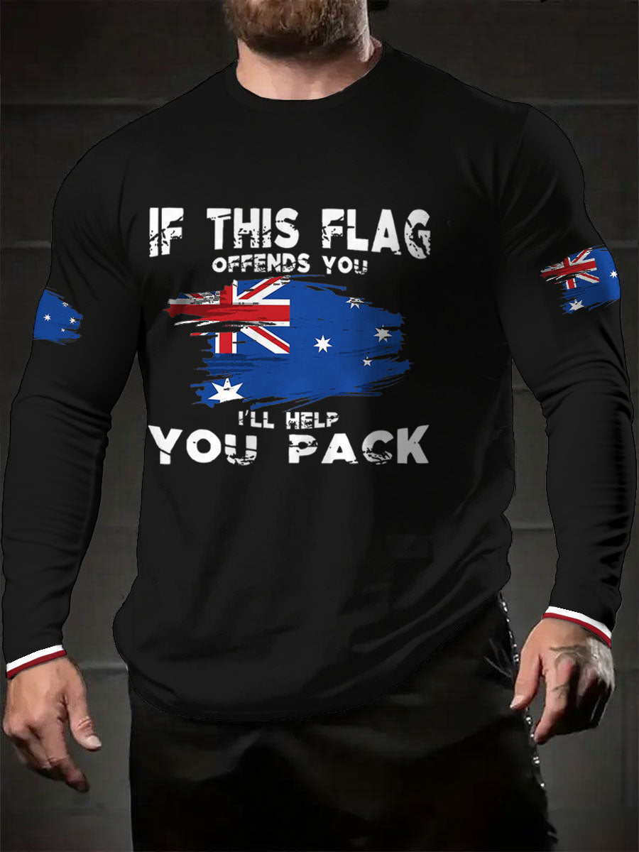 Men's AU Flag I'll Help You Pack Printed T-shirt