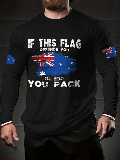 Men's AU Flag I'll Help You Pack Printed T-shirt