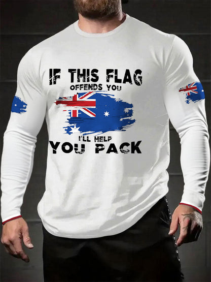Men's AU Flag I'll Help You Pack Printed T-shirt