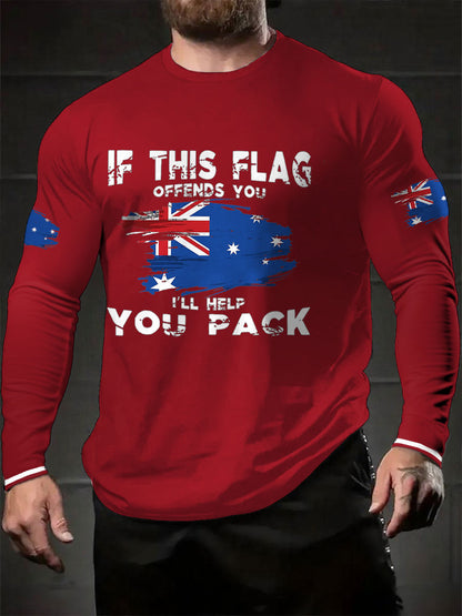 Men's AU Flag I'll Help You Pack Printed T-shirt