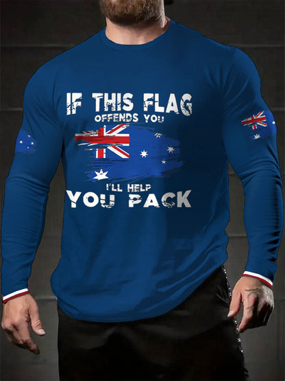 Men's AU Flag I'll Help You Pack Printed T-shirt