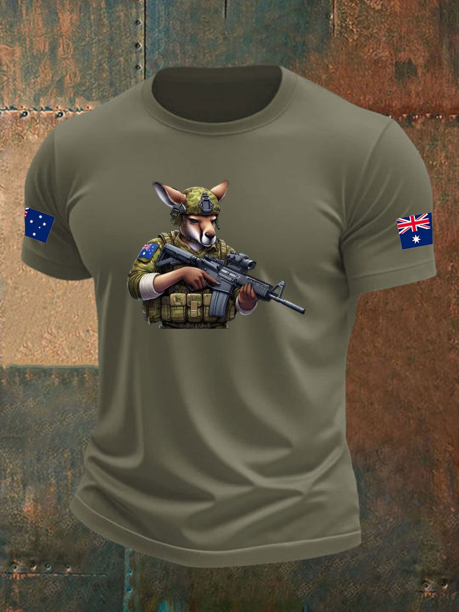 Men's Australia Veteran imitation cotton short-sleeved T-shirt