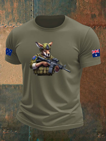 Men's Australia Veteran imitation cotton short-sleeved T-shirt