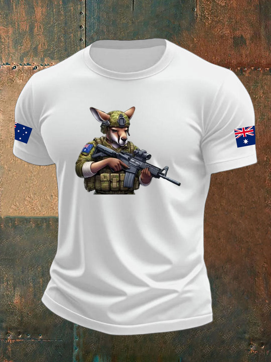 Men's Australia Veteran imitation cotton short-sleeved T-shirt