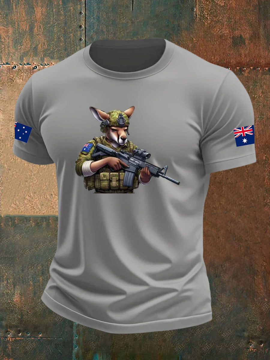 Men's Australia Veteran imitation cotton short-sleeved T-shirt