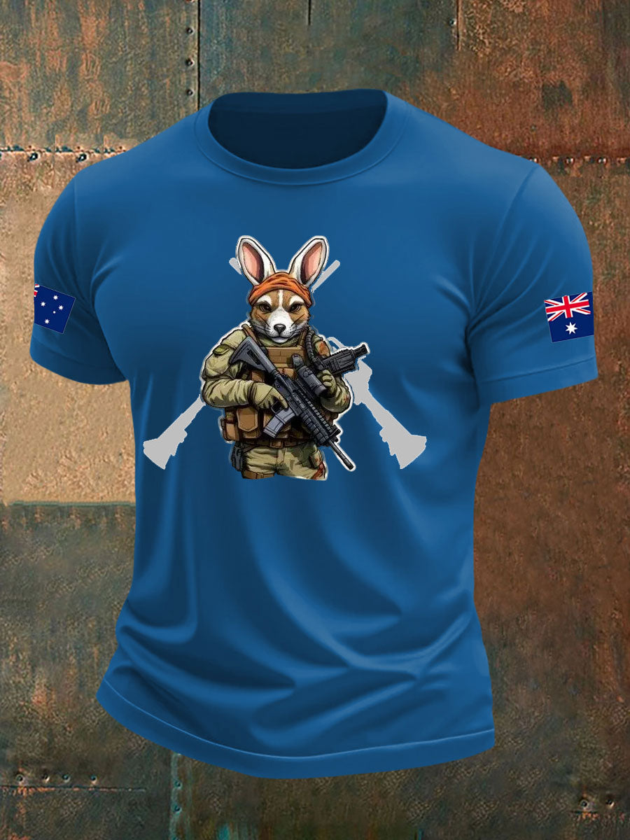 Men's Australia Veteran imitation cotton short-sleeved T-shirt