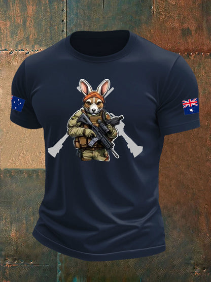 Men's Australia Veteran imitation cotton short-sleeved T-shirt