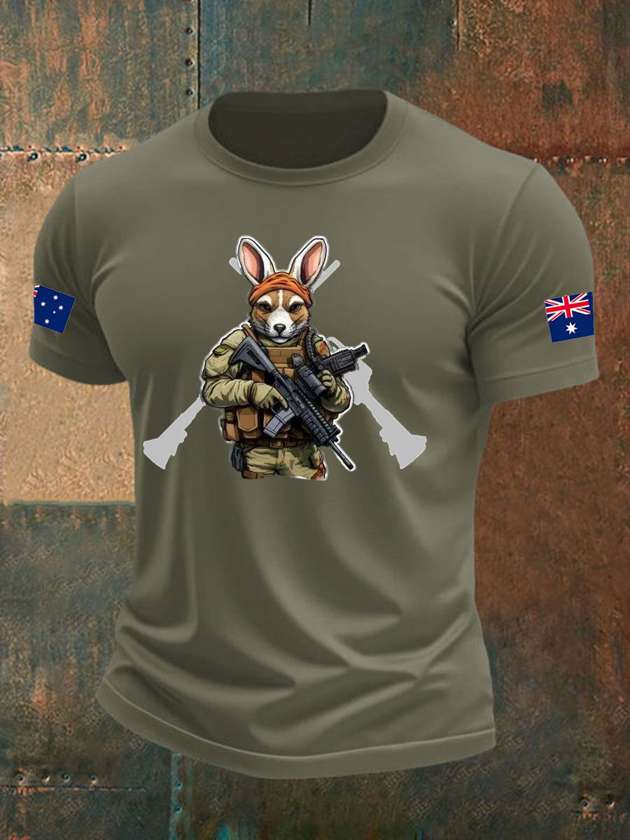 Men's Australia Veteran imitation cotton short-sleeved T-shirt