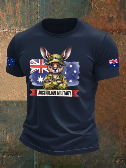 Men's Australia Veteran imitation cotton short-sleeved T-shirt