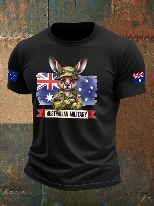 Men's Australia Veteran imitation cotton short-sleeved T-shirt