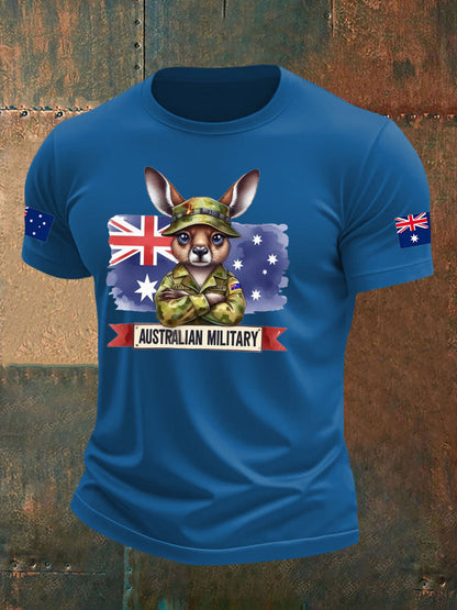 Men's Australia Veteran imitation cotton short-sleeved T-shirt