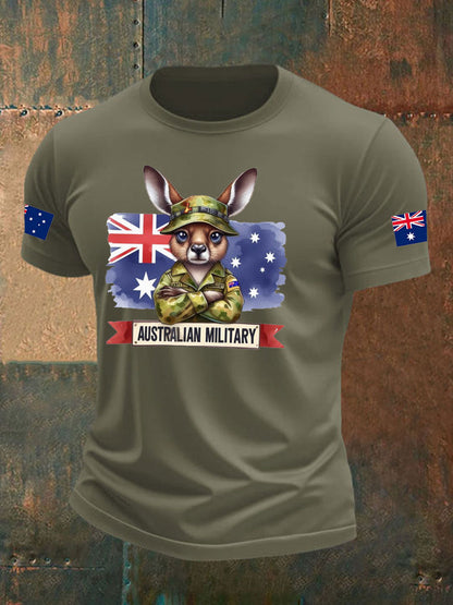 Men's Australia Veteran imitation cotton short-sleeved T-shirt