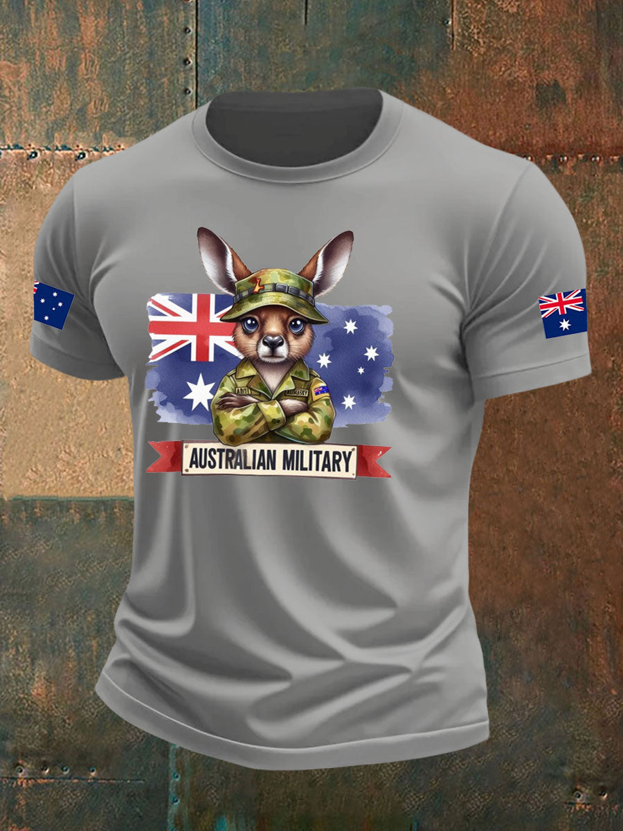 Men's Australia Veteran imitation cotton short-sleeved T-shirt