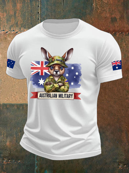 Men's Australia Veteran imitation cotton short-sleeved T-shirt