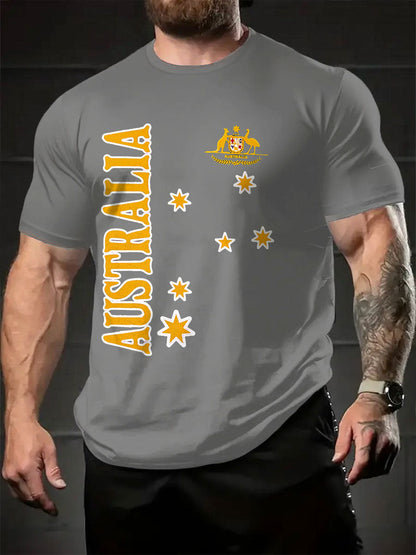 Men's AU Flag Printed T-shirt