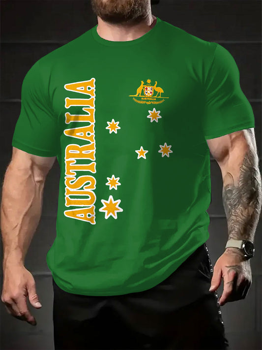 Men's AU Flag Printed T-shirt