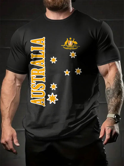 Men's AU Flag Printed T-shirt
