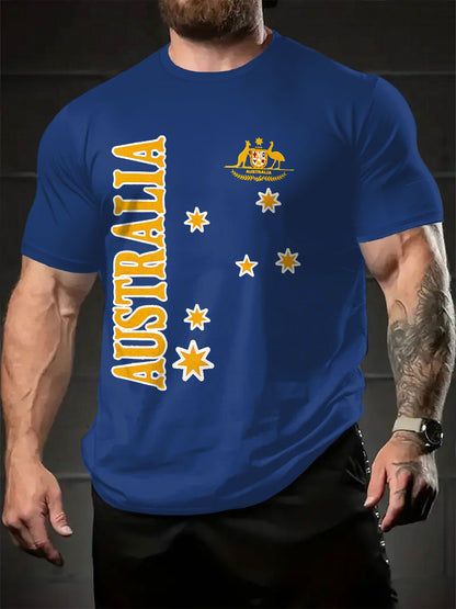 Men's AU Flag Printed T-shirt