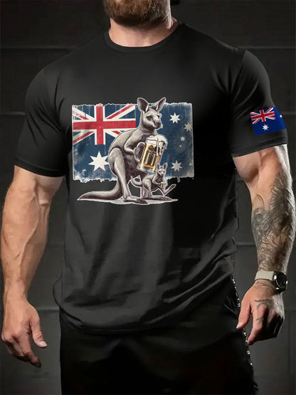 Men's AU Flag Printed T-shirt
