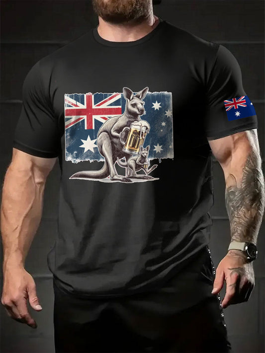 Men's AU Flag Printed T-shirt