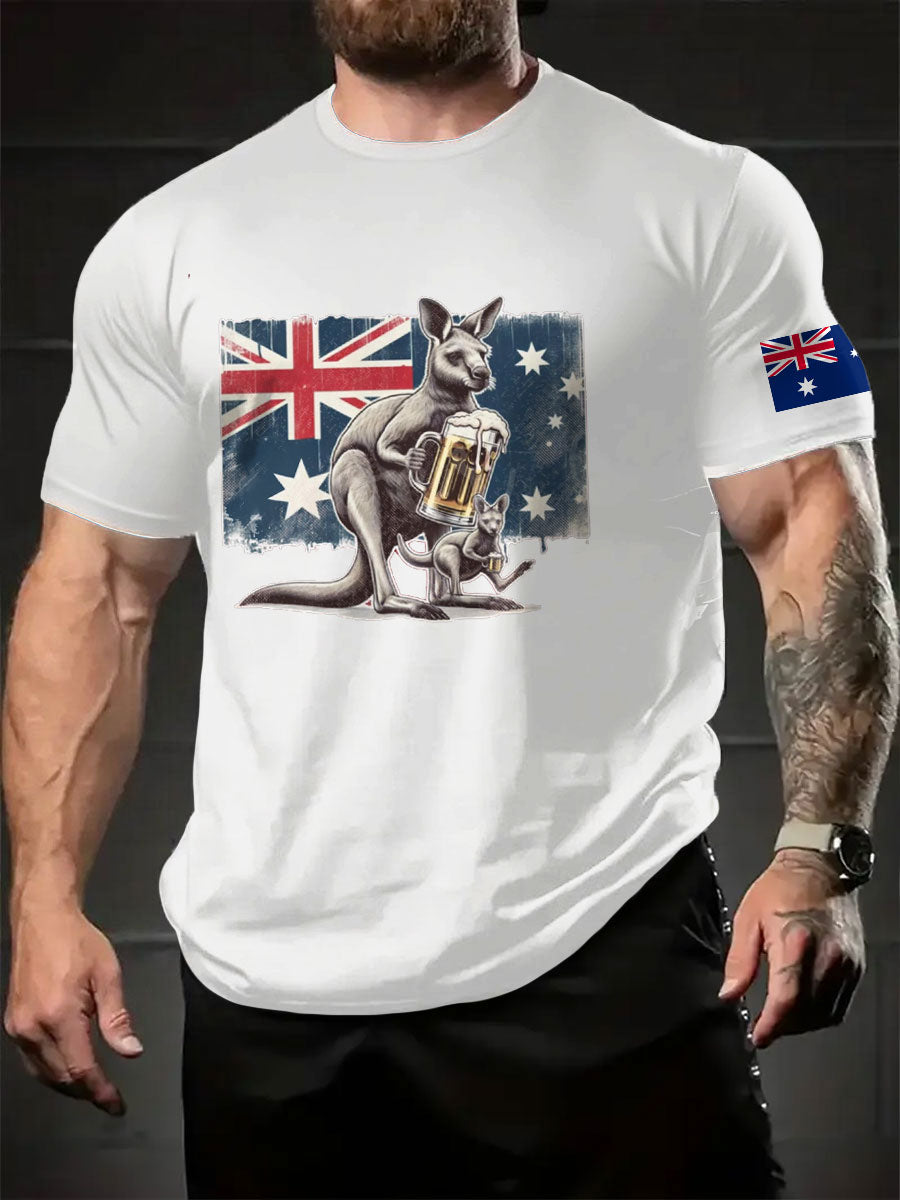 Men's AU Flag Printed T-shirt