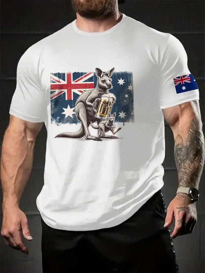 Men's AU Flag Printed T-shirt