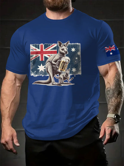 Men's AU Flag Printed T-shirt