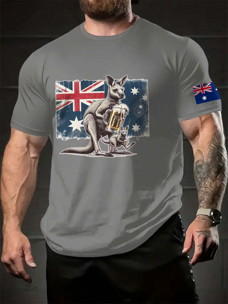 Men's AU Flag Printed T-shirt