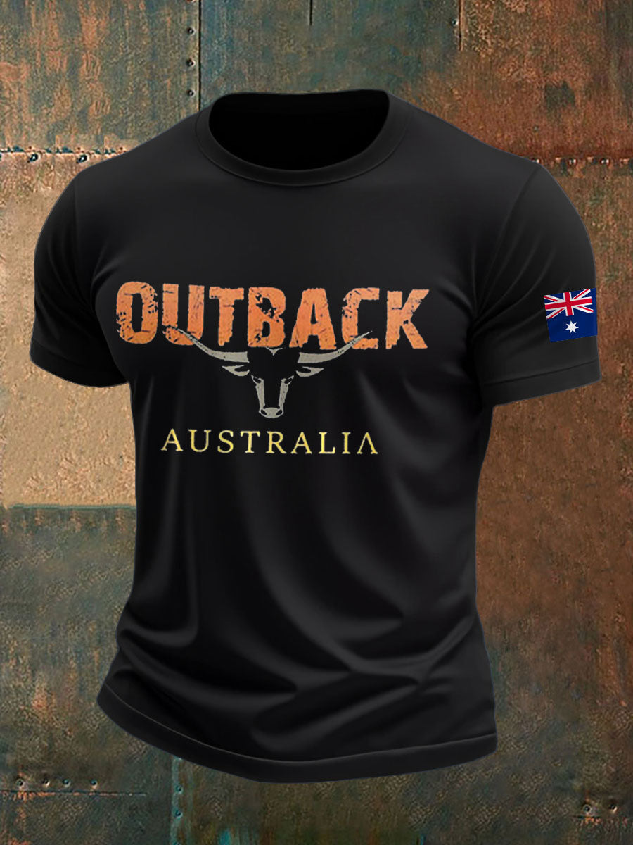 Men's AU Flag Outback Printed T-shirt