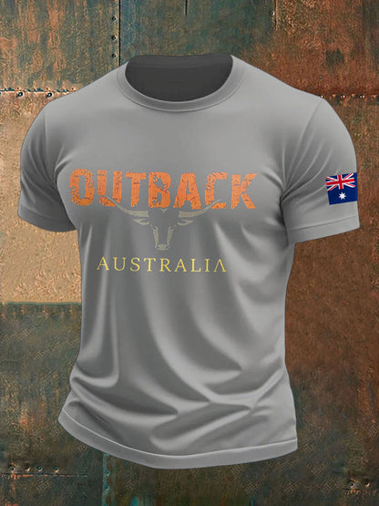 Men's AU Flag Outback Printed T-shirt