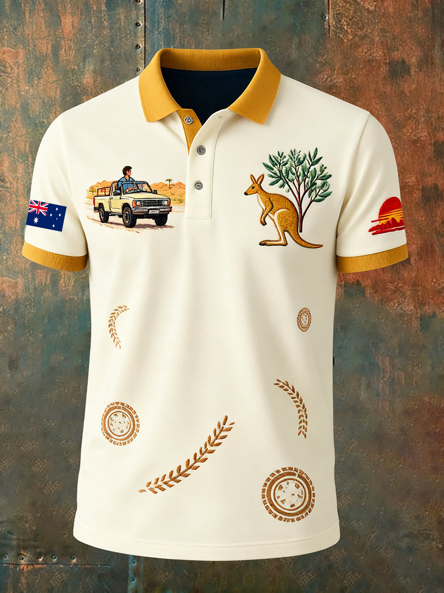 Men's Vintage Australian Holiday Smart Casual Polo Shirt