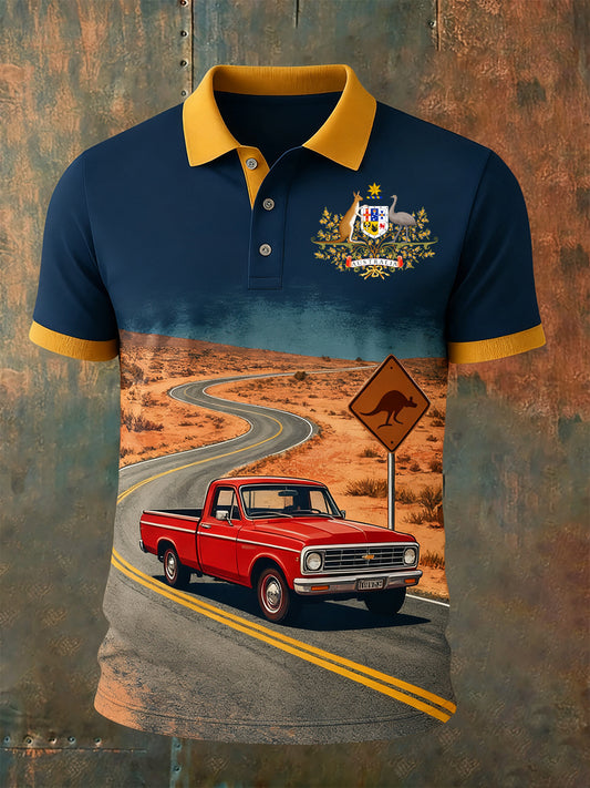 Men's Vintage Australian Holiday Smart Casual Polo Shirt