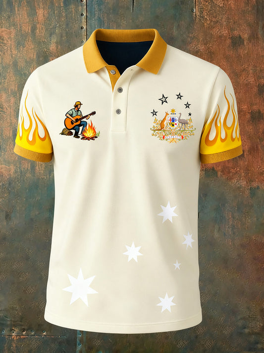 Men's Vintage Australian Holiday Smart Casual Polo Shirt