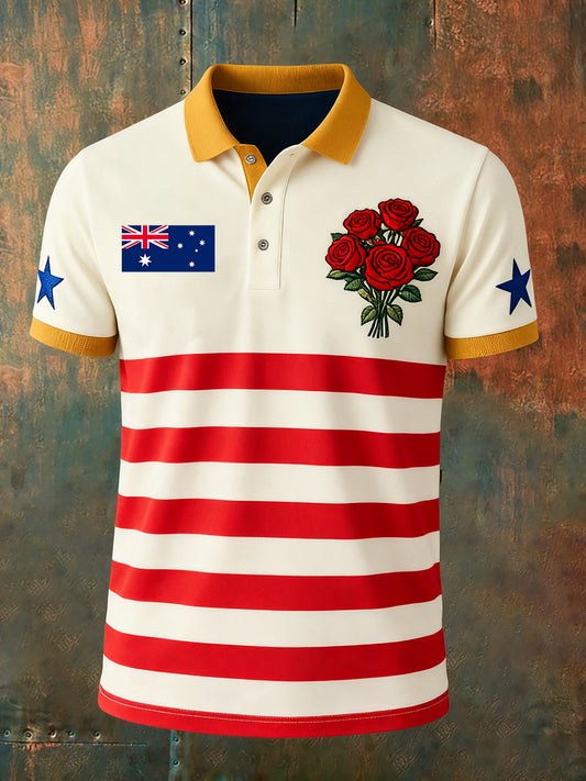 Men's Vintage Australian Holiday Smart Casual Polo Shirt