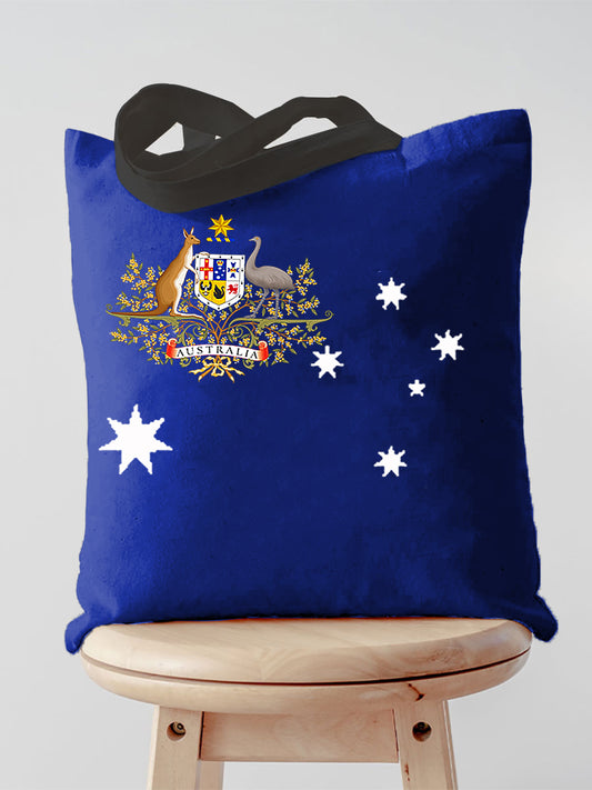 Retro Australian Flag Emblem Pure Cotton Canvas Bag