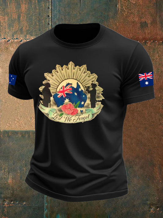 Men's Australia Veteran imitation cotton short-sleeved T-shirt