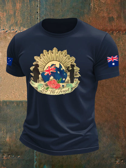 Men's Australia Veteran imitation cotton short-sleeved T-shirt